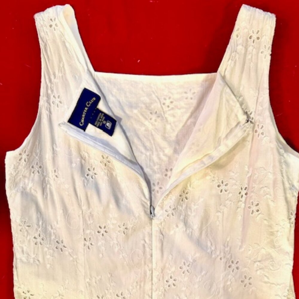 Charter Club White Eyelet dress - Size 10 - Picture 8 of 13